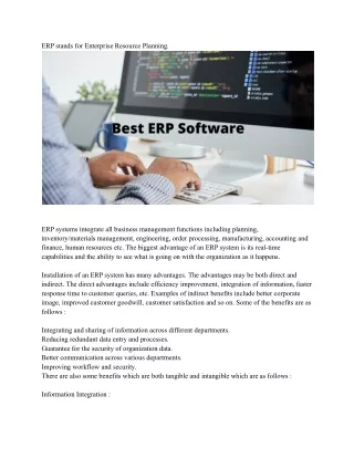 erp stands for enterprise resource planning
