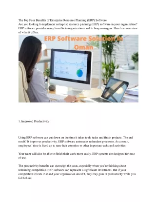 the top four benefits of enterprise resource