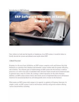 introduction to erp software