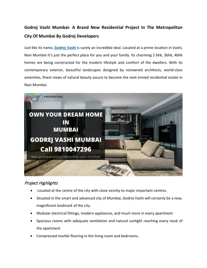 godrej vashi mumbai a brand new residential