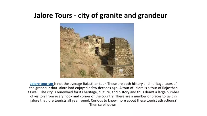 jalore tours city of granite and grandeur