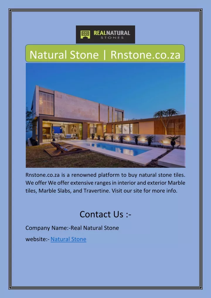 natural stone rnstone co za