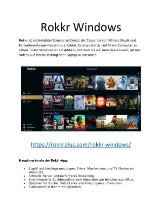 Rokkr Windows