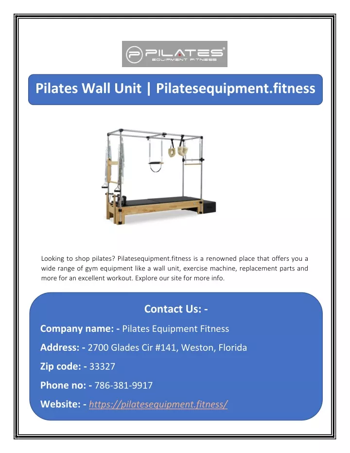 pilates wall unit pilatesequipment fitness