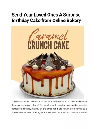 Send Your Loved Ones A Surprise Birthday Cake Online