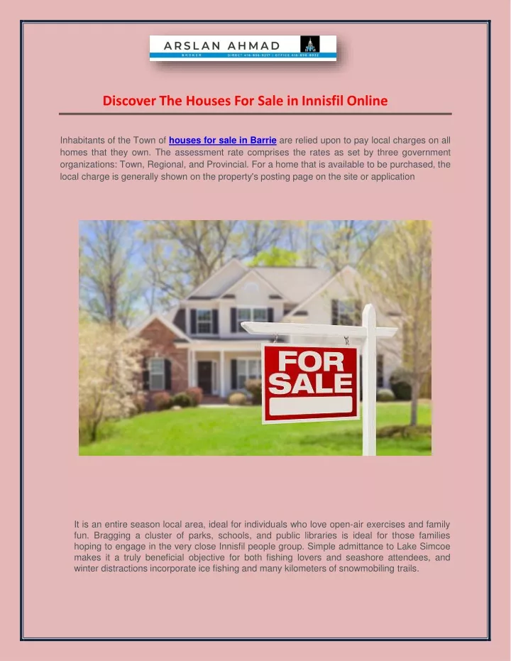 discover the houses for sale in innisfil online