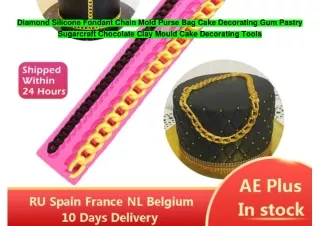 Diamond Silicone Fondant Chain Mold Purse Bag Cake Decorating Gum Pastry Sugarcraft Chocolate Clay Mould Cake Decorating