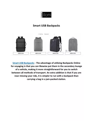 Smart USB Backpacks