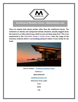 architectural modular homes mekamodular com