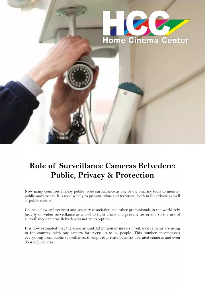 role of surveillance cameras belvedere public