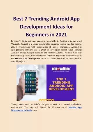 best 7 trending android app development ideas