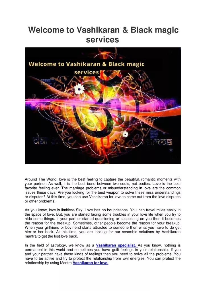 welcome to vashikaran black magic services