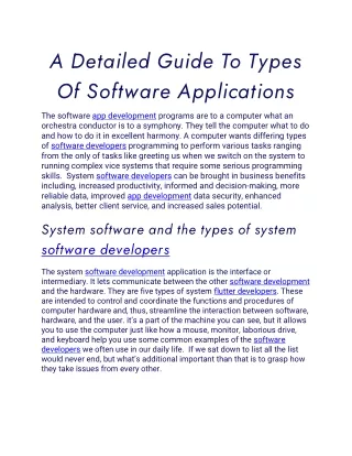 a detailed guide to types of software applications