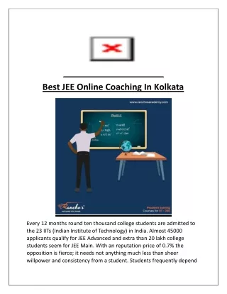 Best JEE Online Coaching In kolkata