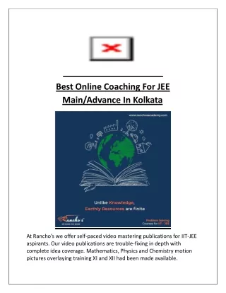 Best Online Coaching For JEE Main-advance In Kolkata