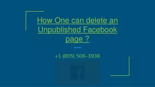 how one can delete an unpublished facebook page