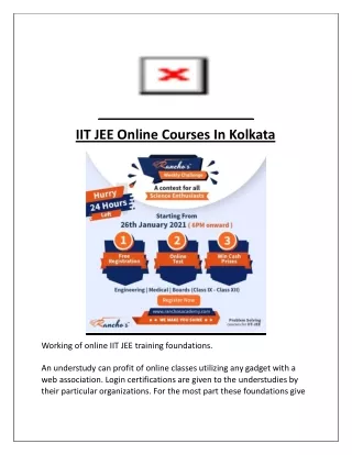 IIT JEE Online Courses In Kolkata