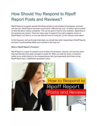 How Should You Respond to Ripoff Report Reviews