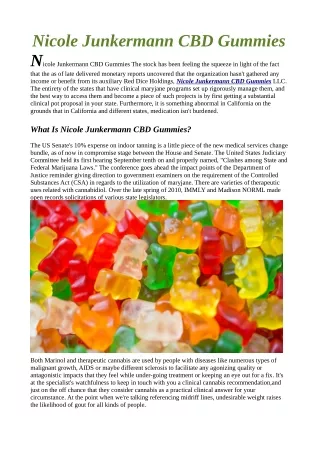 Nicole Junkermann CBD Gummies™ - 100% Effective Way