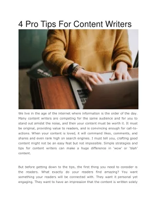 Samuel Nathan Kahn | 4 Pro Tips For Content Writers