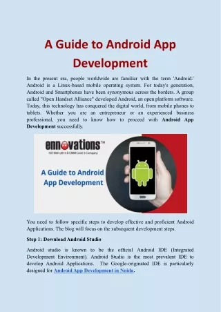 a guide to android app development
