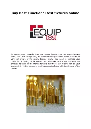 buy best functional test fixtures online