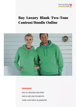 Buy Luxury Blank Two-Tone Contrast Hoodie Online