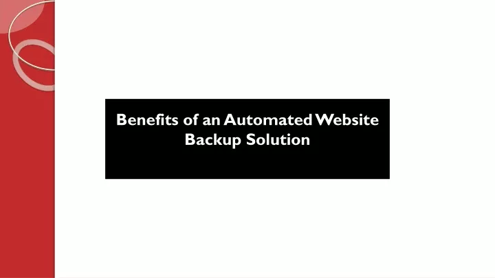 benefits of an automated website backup solution