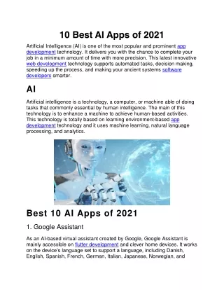 10 best ai apps of 2021 artificial intelligence