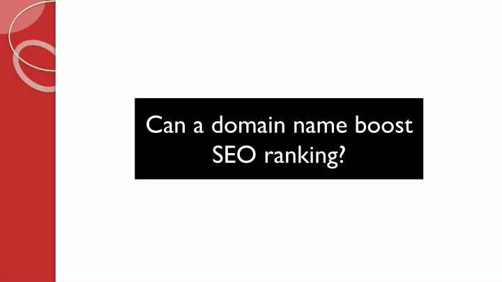 can a domain name boost seo ranking