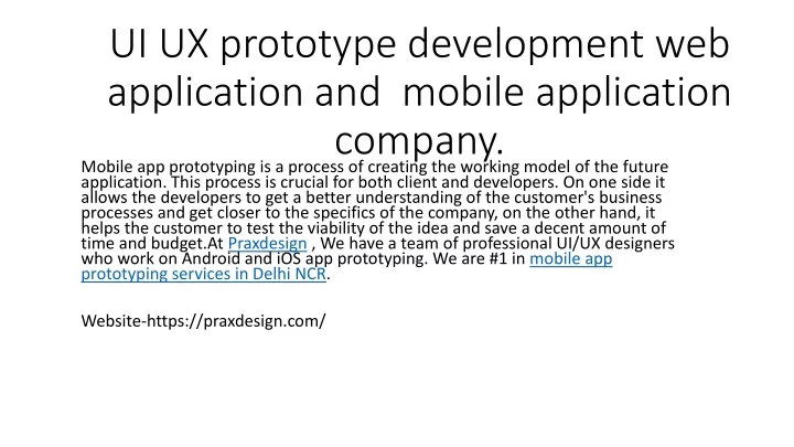 ui ux prototype development web application and mobile application company