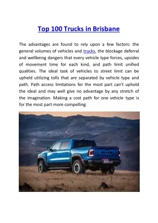 Top 100 Trucks in brisbane