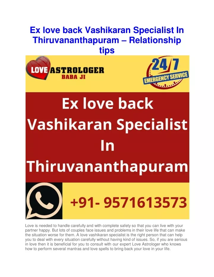 ex love back vashikaran specialist in thiruvananthapuram relationship tips