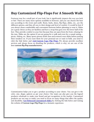 Buy Customized Flip-Flops For A Smooth Walk