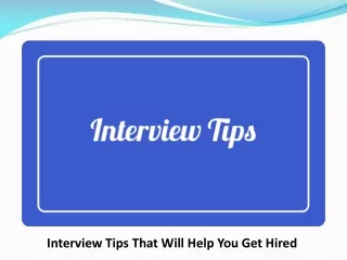 Job Interview Tips for Job Seekers