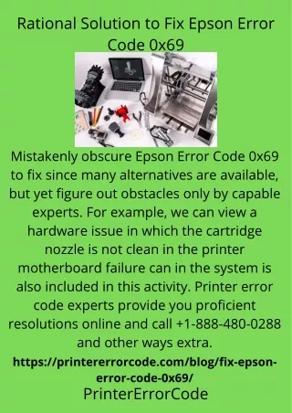 rational solution to fix epson error code 0x69