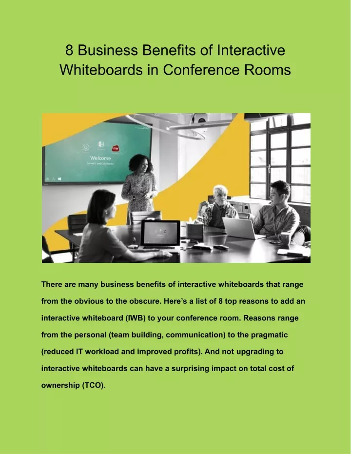 8 business benefits of interactive whiteboards