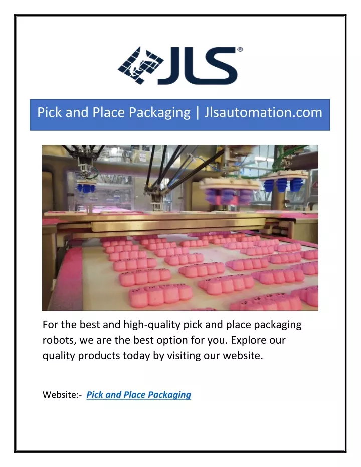 pick and place packaging jlsautomation com