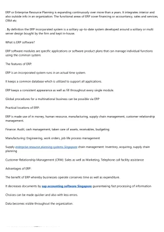 erp or enterprise resource planning is expanding