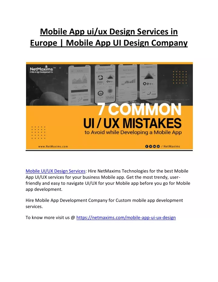 mobile app ui ux design services in europe mobile