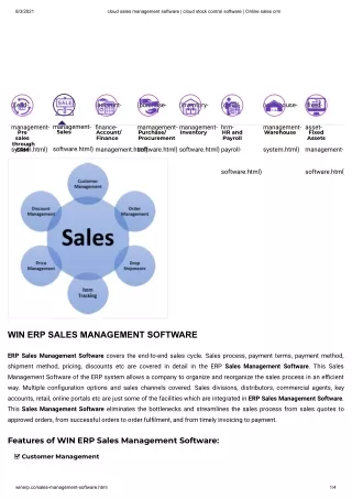 cloud sales management software _ cloud stock control software _ Online sales crm