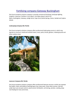fertilizing company gateway buckingham