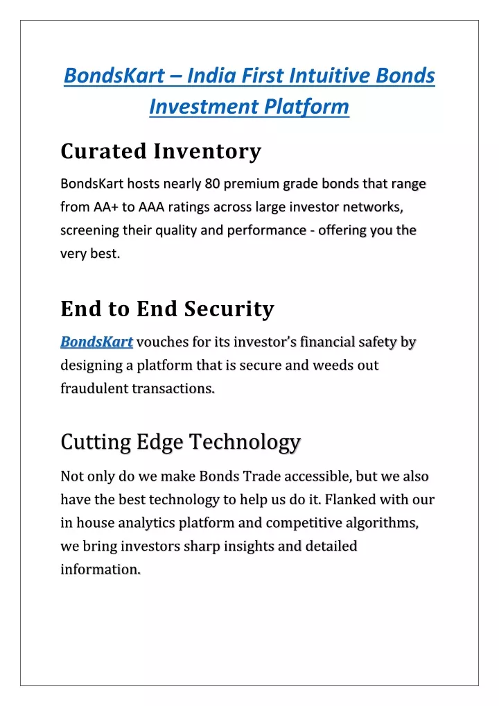 bondskart india first intuitive bonds investment