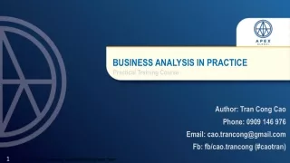 Business Analysis In Practice_Apex Global_demo