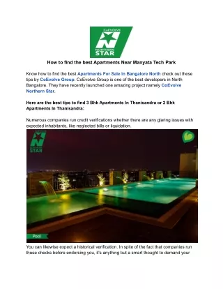 how to find the best apartments near manyata tech