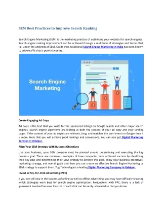 SEM Best Practices to Improve Search Ranking