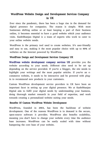 wordpress website design and development services