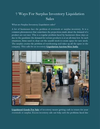 7 ways for surplus inventory liquidation sales