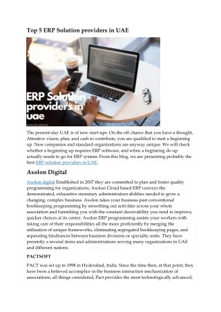 top 5 erp solution providers in uae