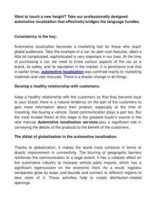 automotive localization